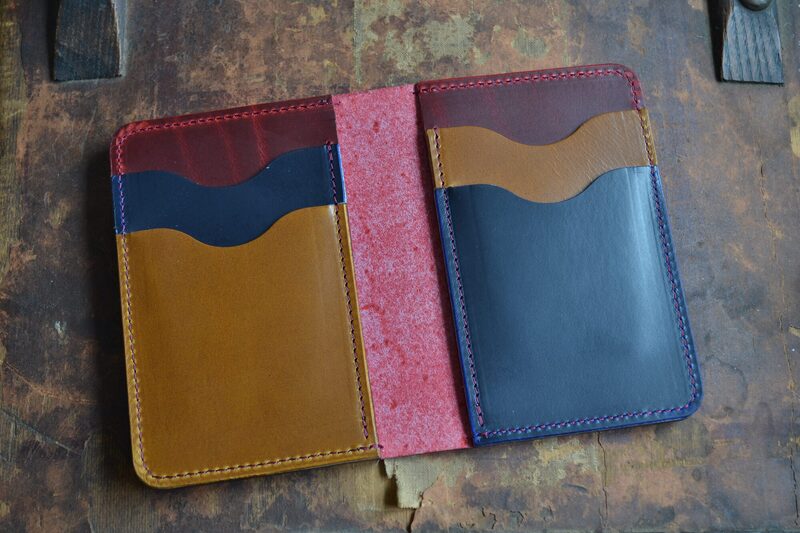 Leather goods flat lay